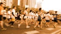 Marathon runners running on the street Royalty Free Stock Photo